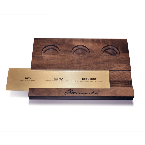 Wood Flight Tray with Interchangeable Brass Sublimated Plate