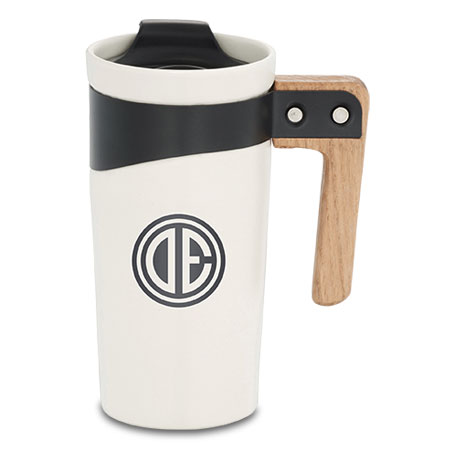 Custom Ceramic Mug with Wood Handle