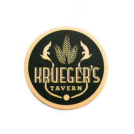 'Krueger's Tavern' Custom Round Coasters