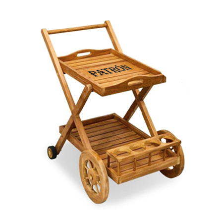 Wood Bar Cart Display
