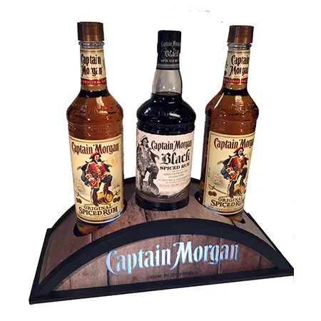 Three Bottle Holder Wood Display