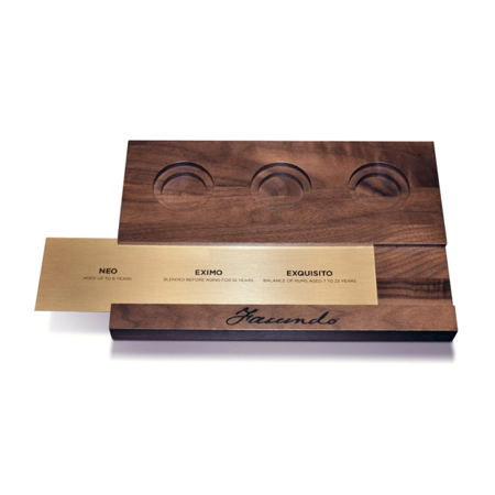 Wood Flight Tray With Interchangeable Brass Sublimated Plate