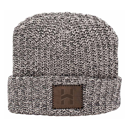 Beanie with Leather Patch
