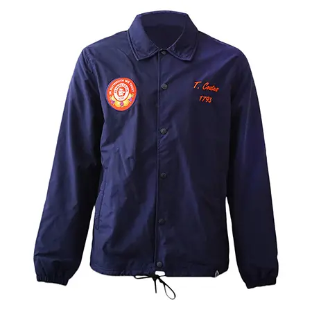 Patched Blue Windbreaker Jacket