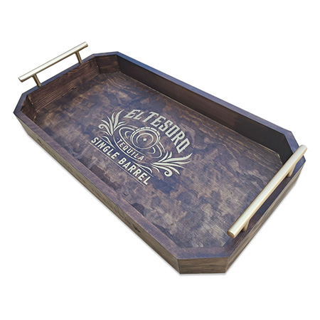 Stained Wooden Serving Tray