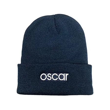 Embroidered Navy Beanie