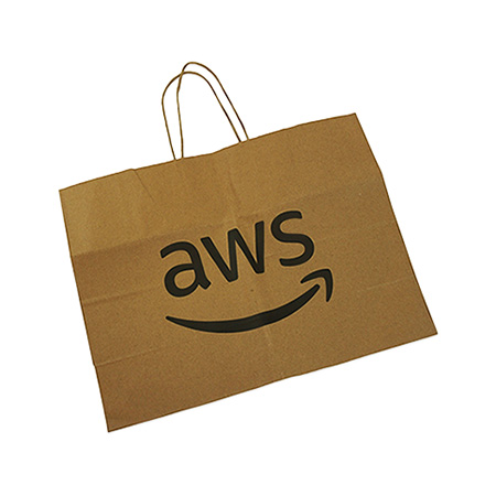 AWS Printed Brown Paper Retail Bag