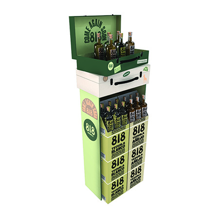 818 Tequila Luggage Wood Case Stacker Display