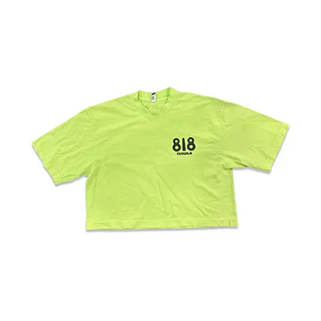 818 Screen-printed Lime Green Crop Top