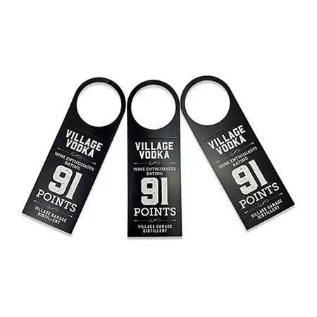 Village Vodka Paper Bottle Neck Hangers