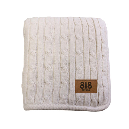 818 Tequila Cable Knit Lambswool Blanket