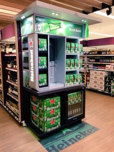 Heineken Metal Display With Fridge