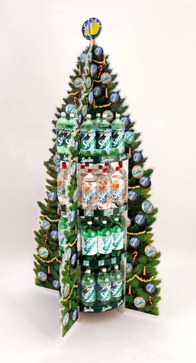 Sprite Christmas Tree 360 Corrugated Display