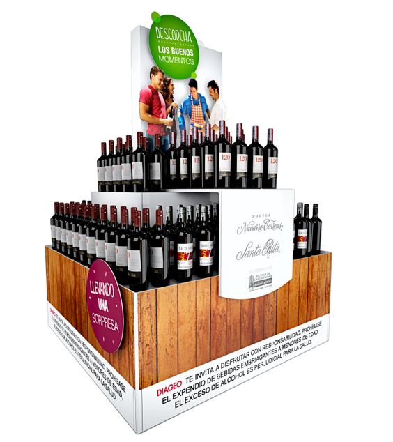 Corrugated Wine Mass Floor Display