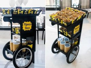 Popcorn Cart Display With Wheels