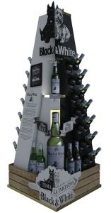 Black & White Blended Scotch Whiskey Corrugated Display