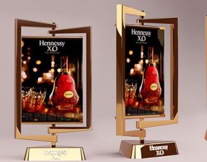 Hennessy Rotating Metal Sign Display