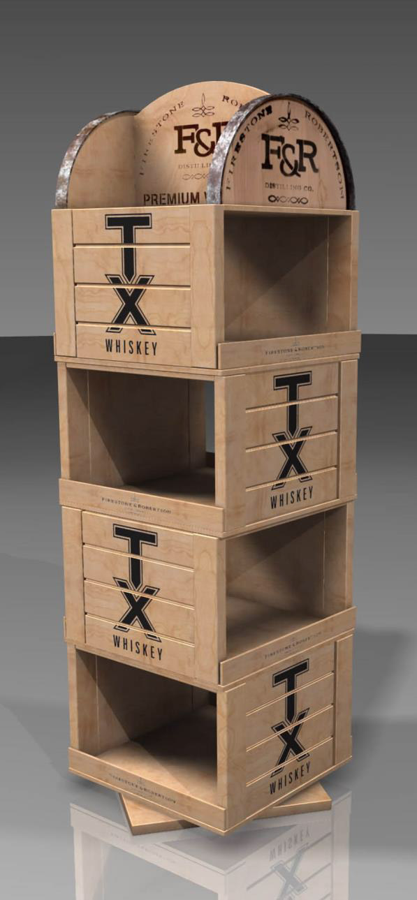 TX Whiskey Stacked Crate Display