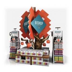 Bishop Cider Co. Mass Corrugated Floor Display