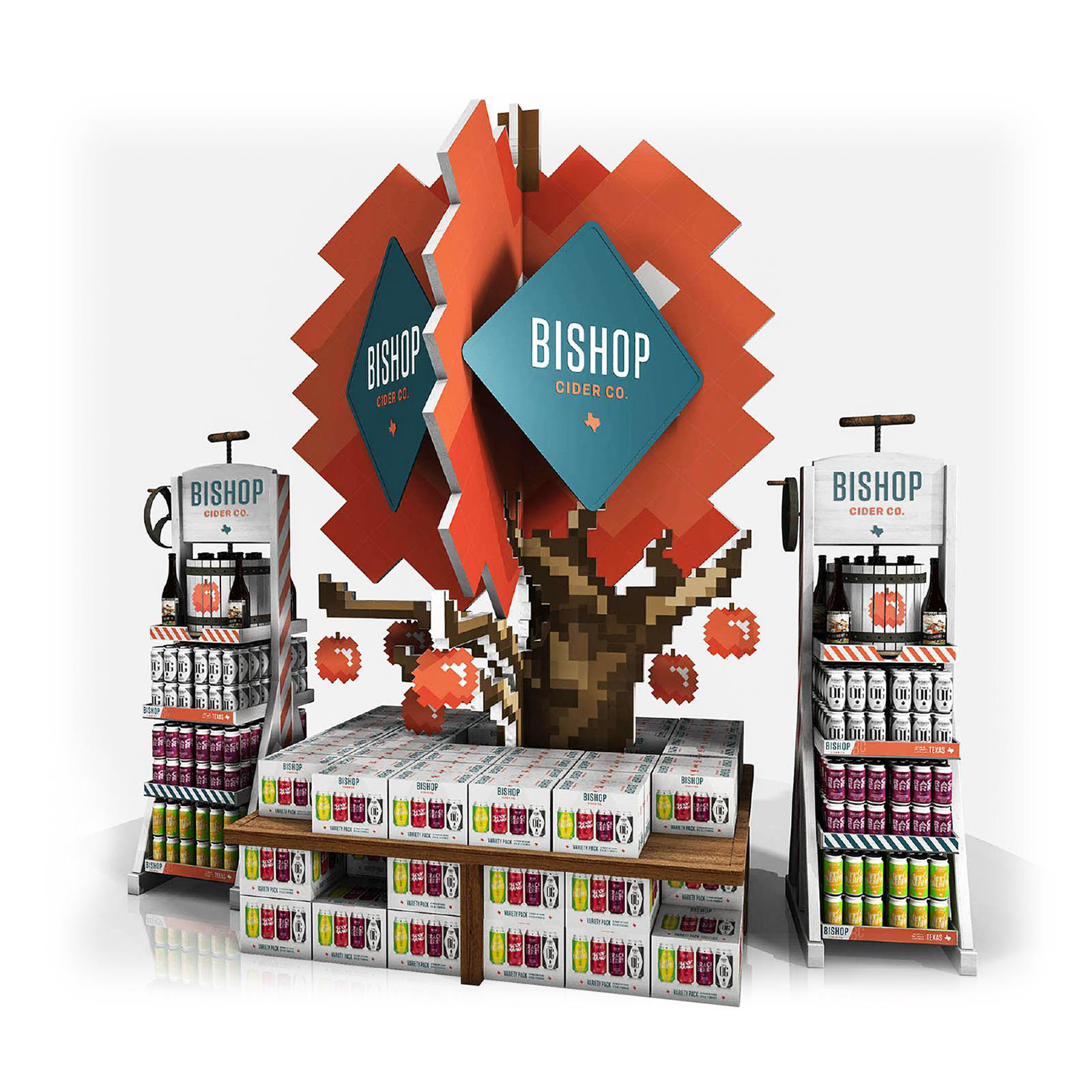 Bishop Cider Co. Mass Corrugated Floor Display