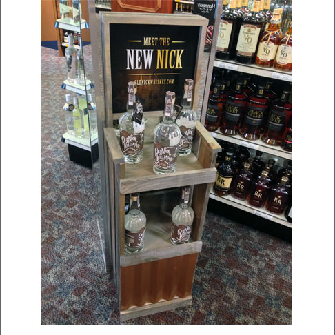 Wooden Shelf Display With Header