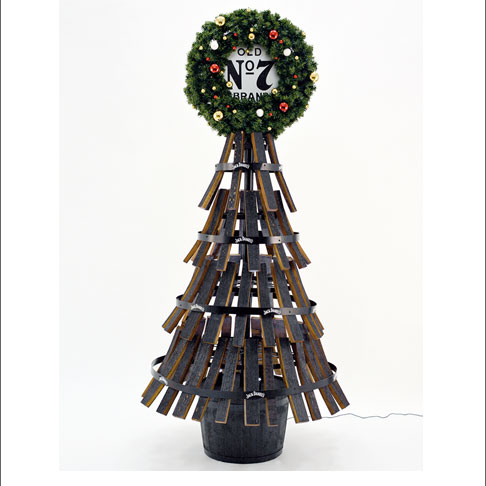 Christmas Tree Barrel Display