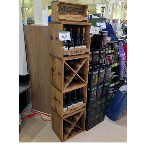 Wood Stacked Wine Crate Display