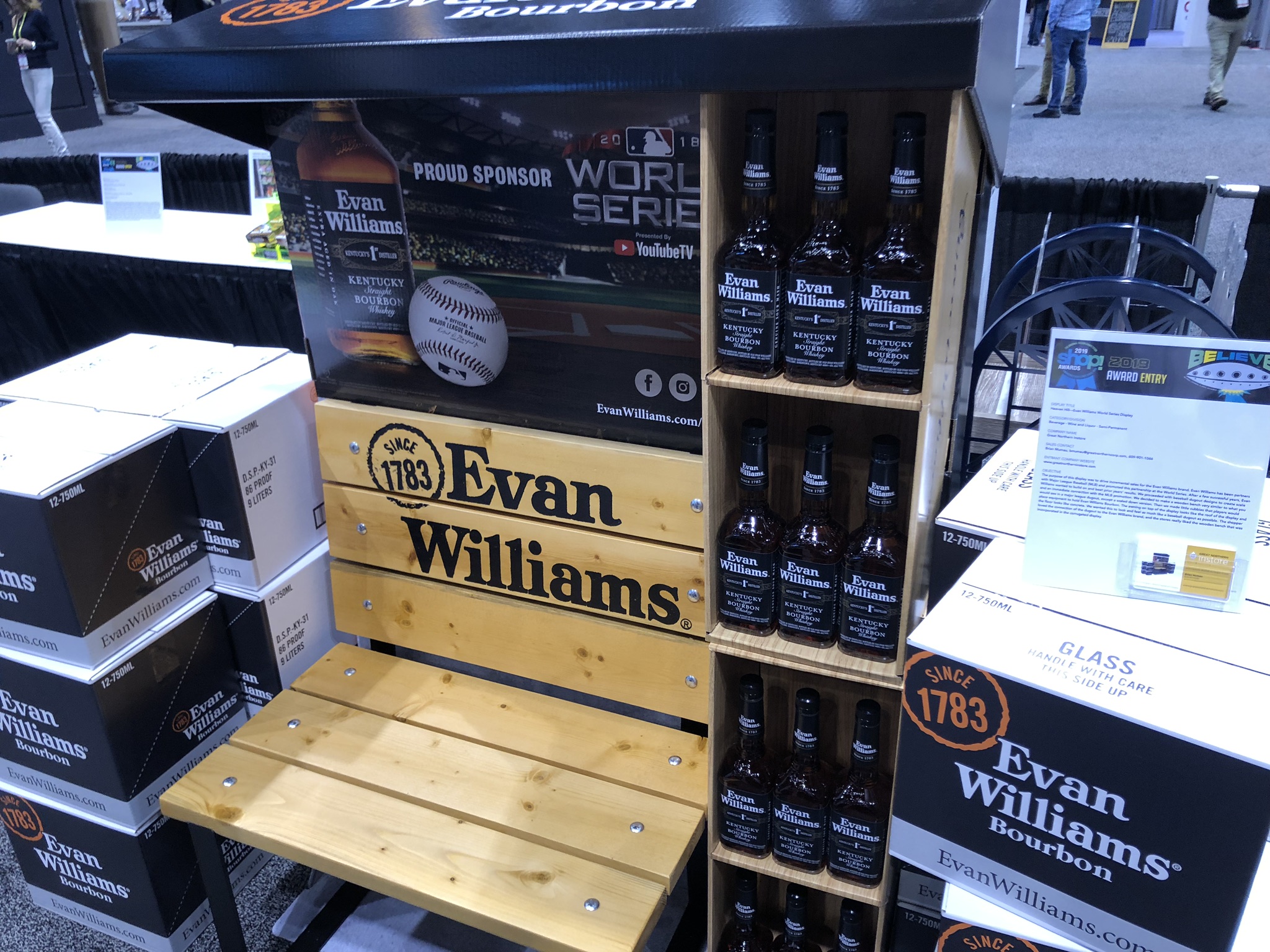 Evan Williams Dugout Baseball Bench Display