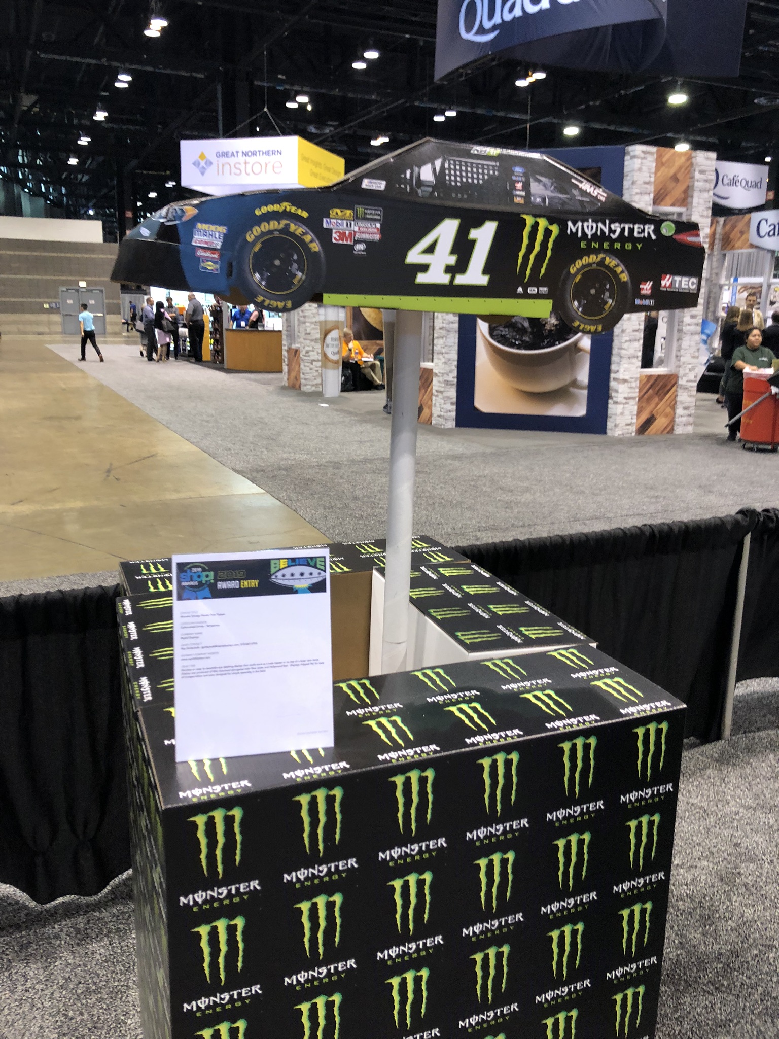 Monster Energy Drink Corrugated Display with Pole Topper