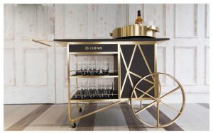 Chivas Regal Metal Rolling Bar Cart