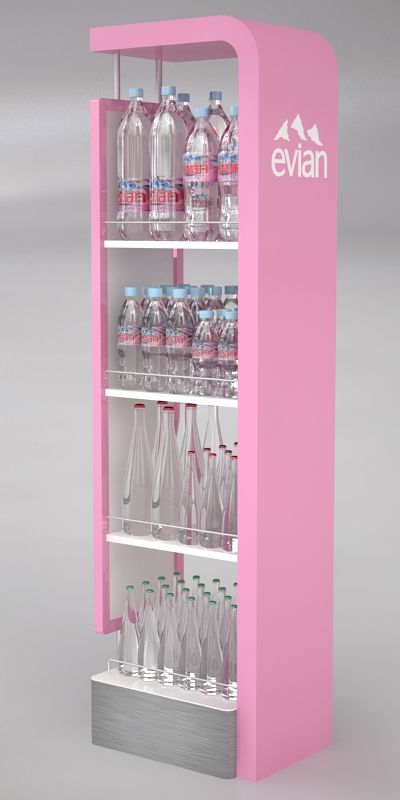 Evian Natural Spring Water Metal Floor Display