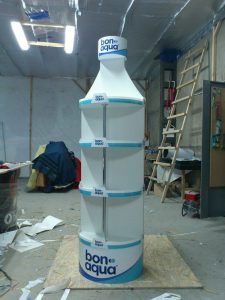 Bon Aqua Bottle Shaped Corrugated Display