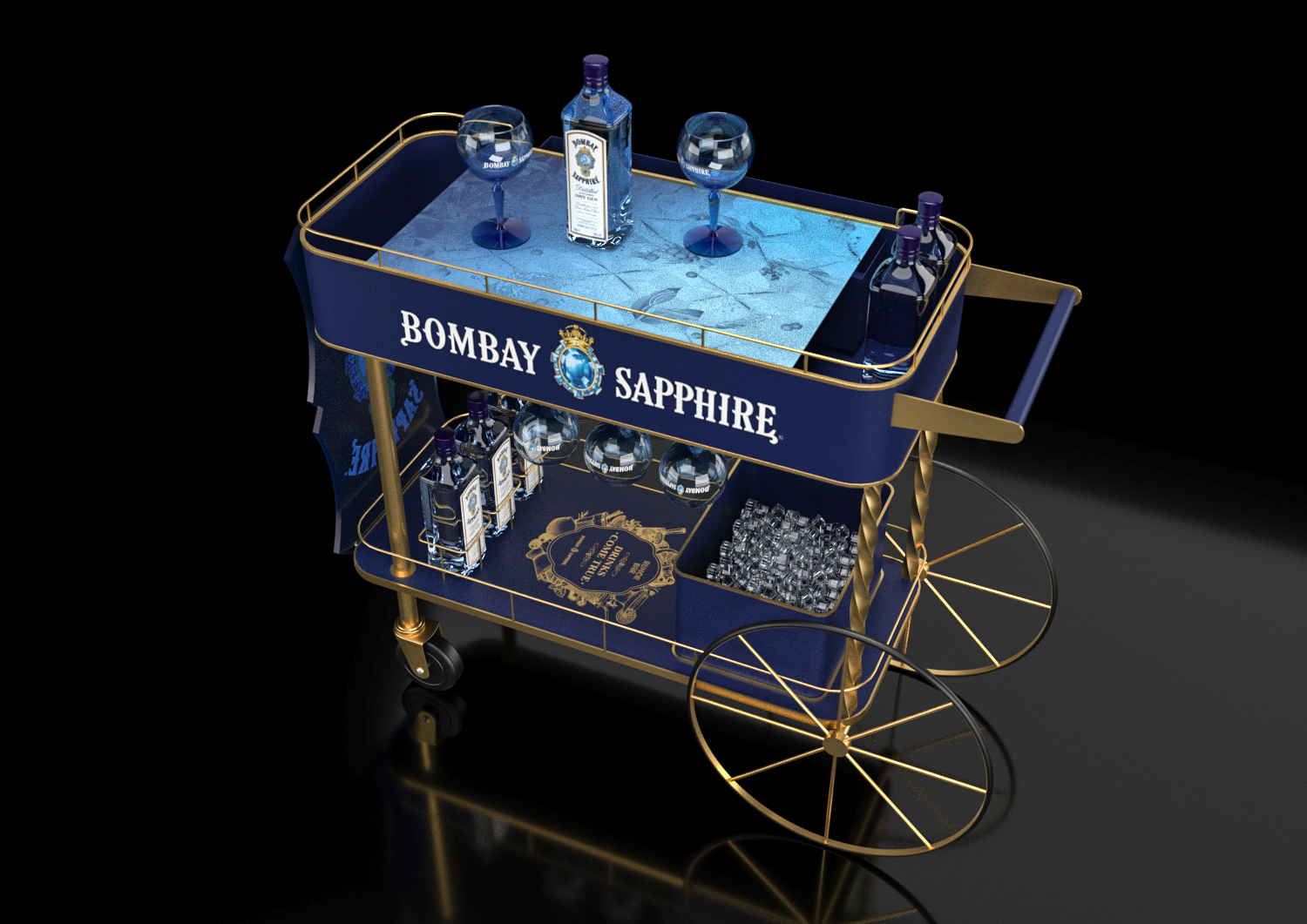 Bombay Sapphire Bar Cart