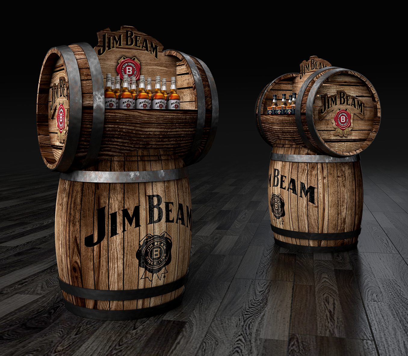 Jim Beam Barrel Displays