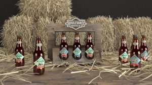 Boulevard Brewing Co. Wood Bottle Display