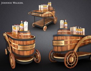 Johnnie Walker Rolling Bar Cart