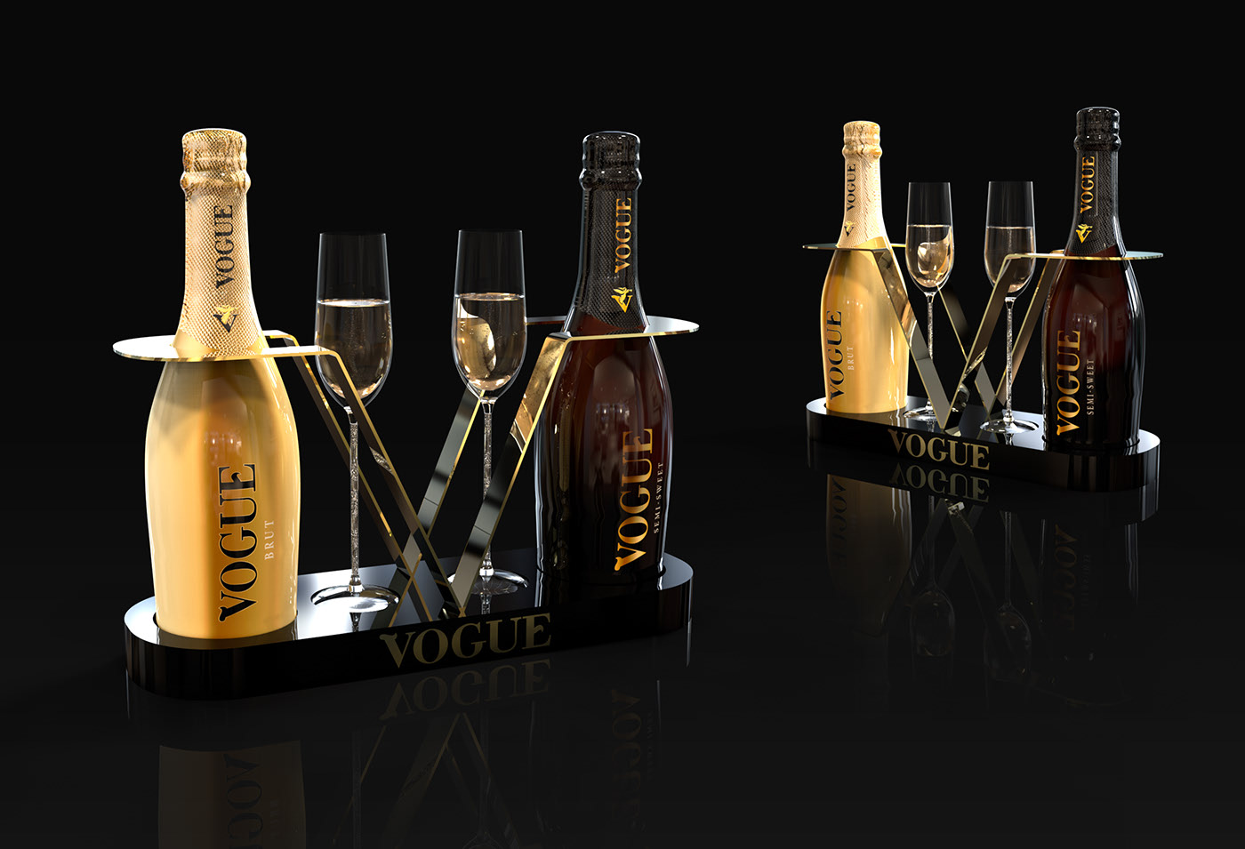 Vogue Champagne Bottle Display