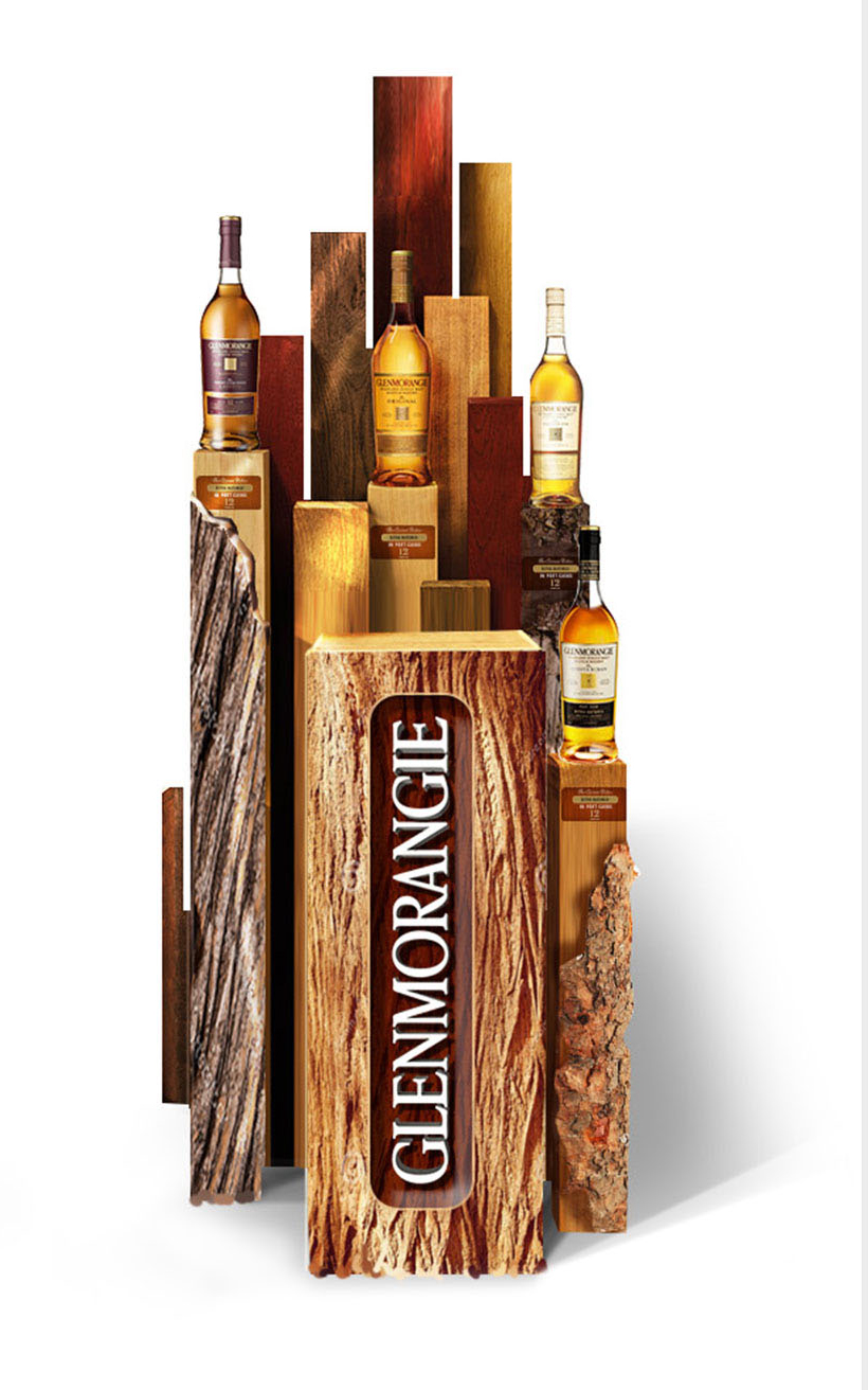 Glenmorangie Wood Bottle Display