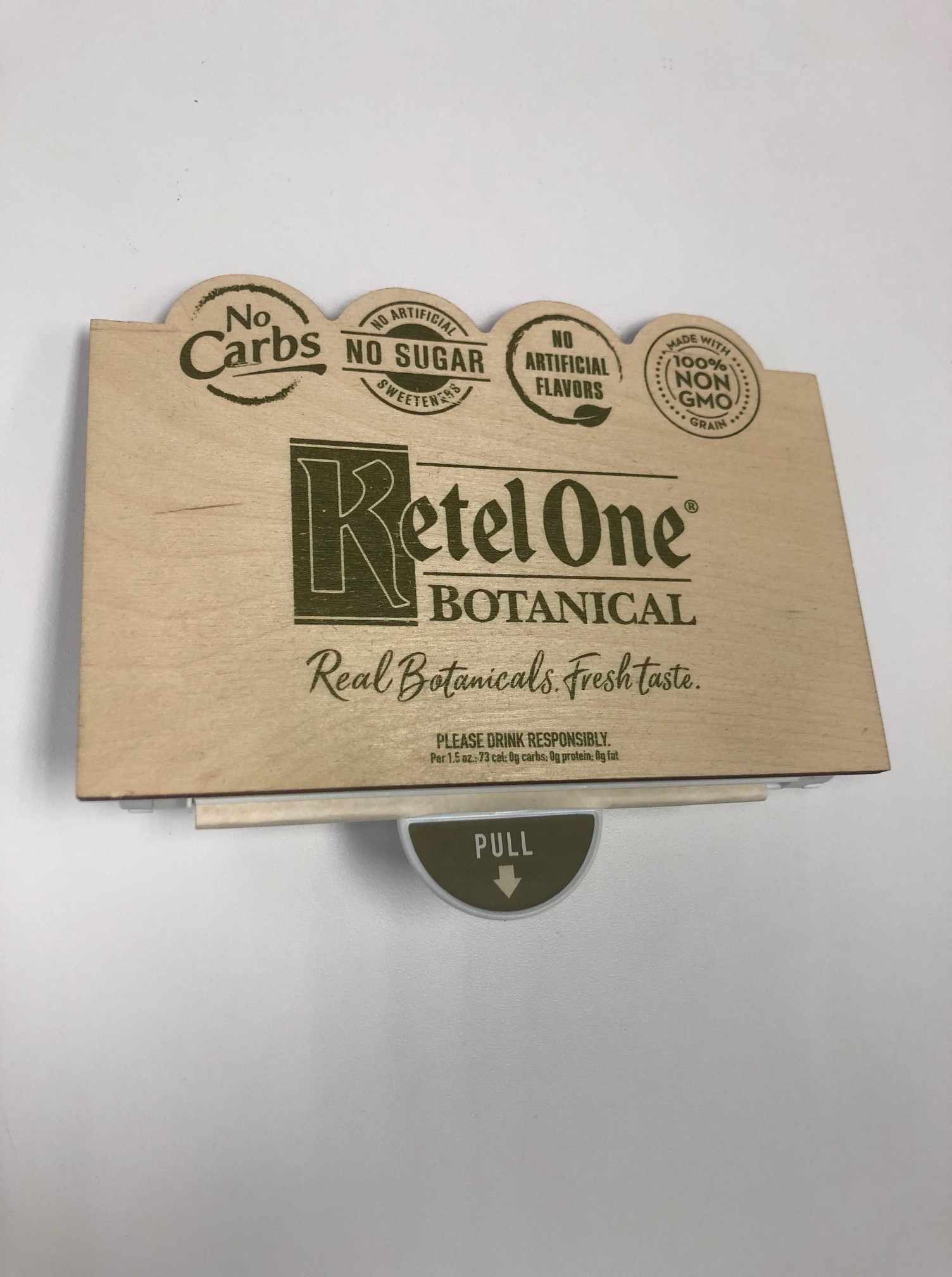 Ketel One Wood Shelf Talker