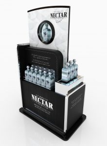 Aguardiente Nectar Metal and Glass Tequila Display