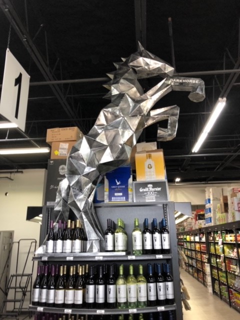 Metal Horse Wine Display