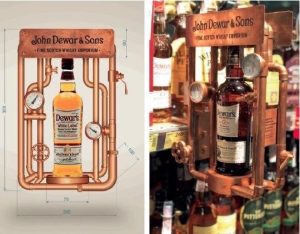 Dewar’s Metal Bottle Display