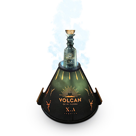 Custom Smoking Volcano with Strobe Light Bottle Presenter