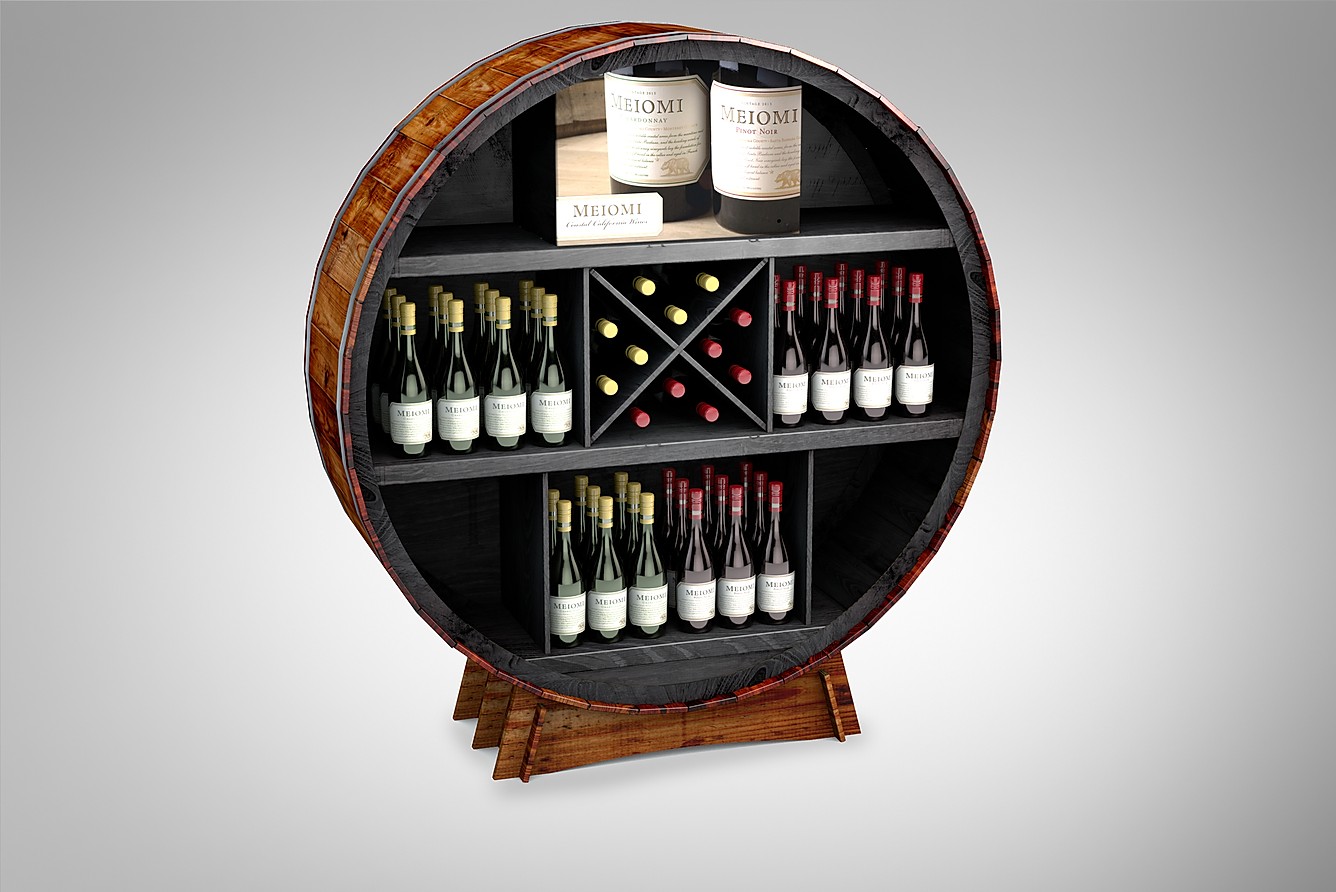 Custom Barrel Inspired Wine Display