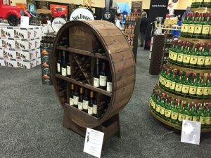 Round Wooden Barrel Display