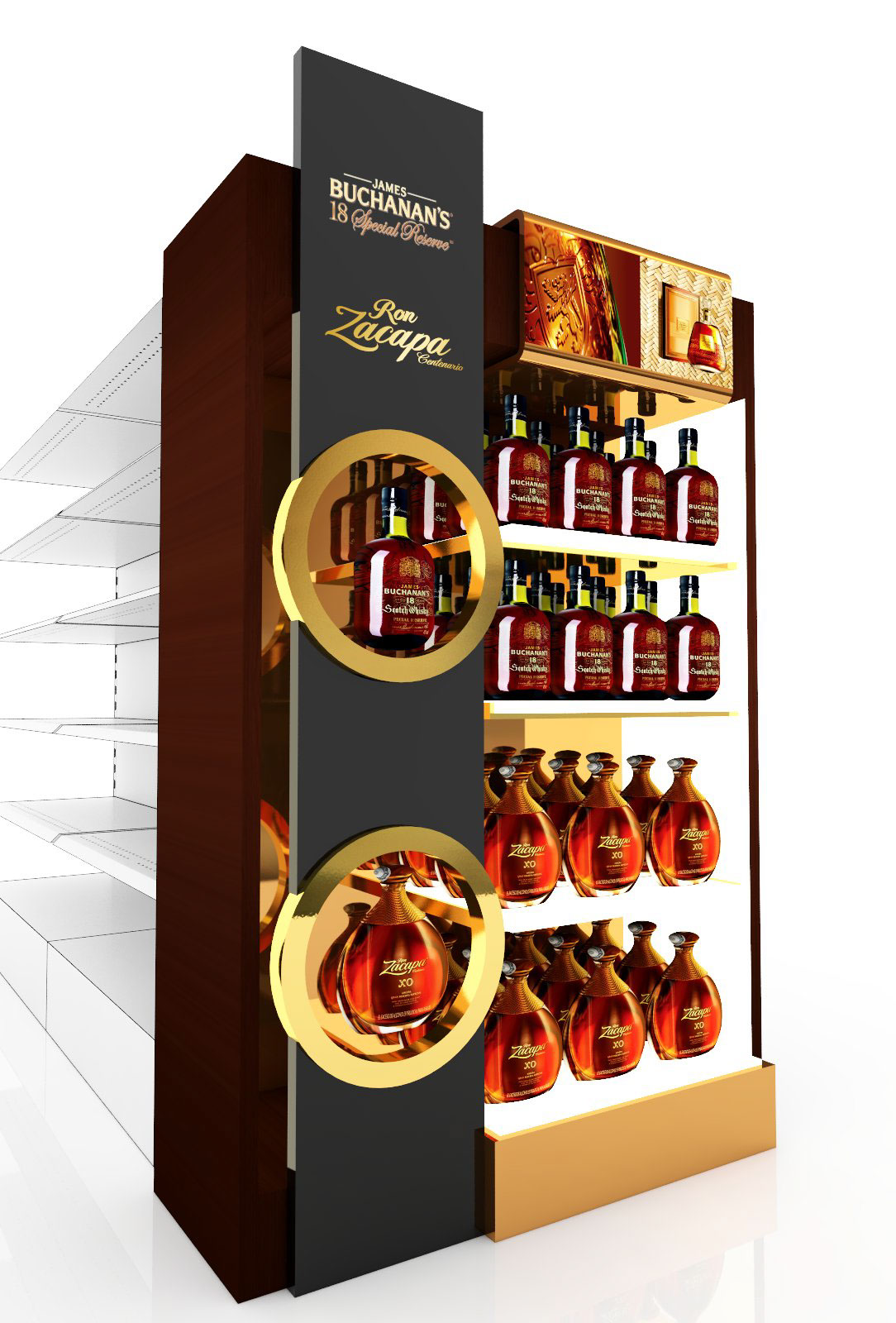 Buchanan’s & Zacapa Aisle Display