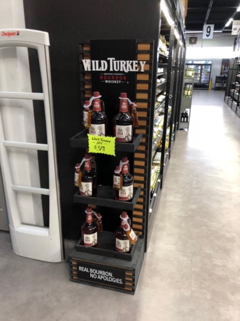 Wild Turkey Bourbon Whiskey Wood Floor Display