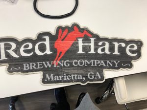 Red Hare Brewing Company Wood Grain Sign