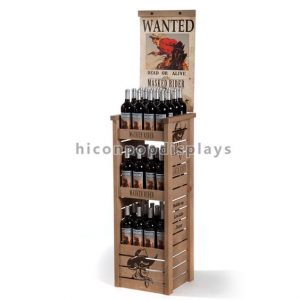 Masked Rider Wine Wood Floor Display